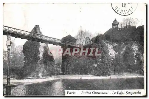 Cartes postales Paris Buttes Chaumont Le Pont Suspendu