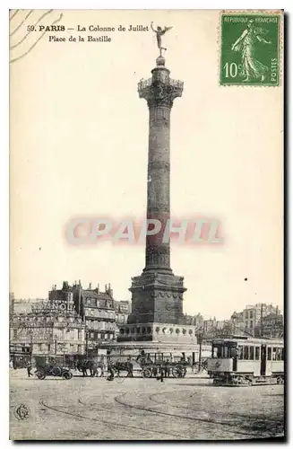 Cartes postales Paris La Colonne de Juillet Place de la Bastille