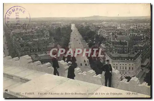 Cartes postales Paris Vue sur l'Avenue du Bois de Boulogne prise de l'Arc de Triomphe