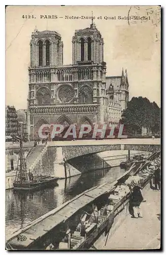 Ansichtskarte AK Paris Notre Dame et Quai Saint Michel