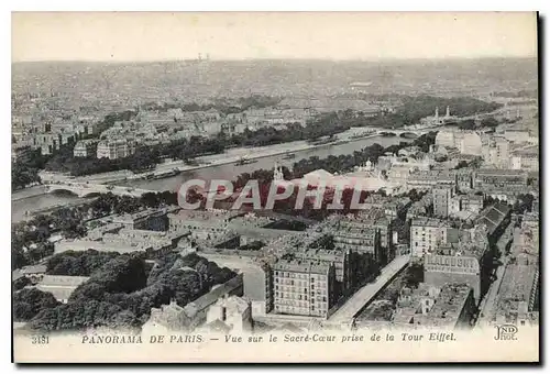 Cartes postales Panorama de Paris Vue sur le Sacre Coeur prise de la Tour Eiffel