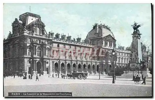 Ansichtskarte AK Paris Le Louvre et le Monument de Gambetta