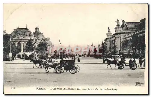 Cartes postales Paris L'Avenue Alezandre III vue prise du Carre Marigny