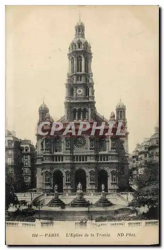 Cartes postales Paris l'Eglise de la Trinite