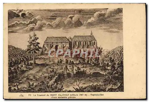 Cartes postales Le Couvent du Mont Ste Odile Reproductin d'une ancienne gravure