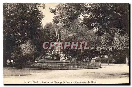 Cartes postales Colmar Jardin du Champ de Mars Monument de Bruat