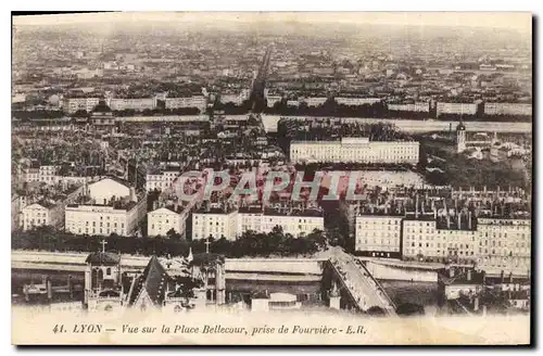Ansichtskarte AK Lyon Vue sur la Place Bellecour prise de Fourviere