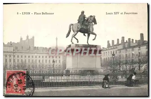 Ansichtskarte AK Lyon Place Bellecour Statue Louis XIV