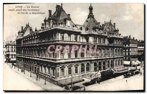 Ansichtskarte AK Lyon La Bourse angle place des Cordeliers et rue de la Republique