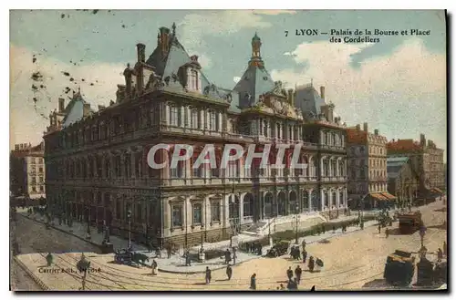 Ansichtskarte AK Lyon Palais de la Bourse et Place des Cordeliers