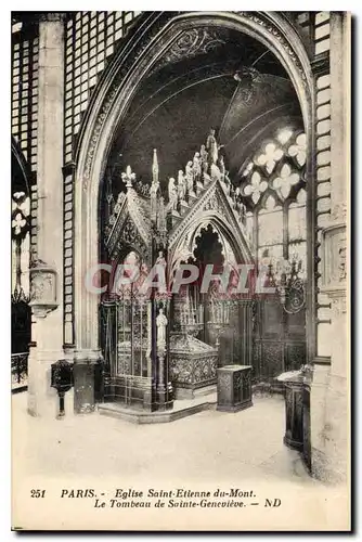 Cartes postales Paris Eglise Saint Etienne du Mont Le Tombeau de Sainte Genevieve