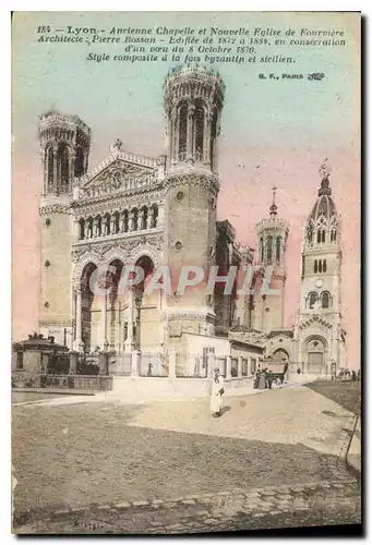 Cartes postales Lyon Ancienne Chapelle et Nouvelle Eglise de Fourviere