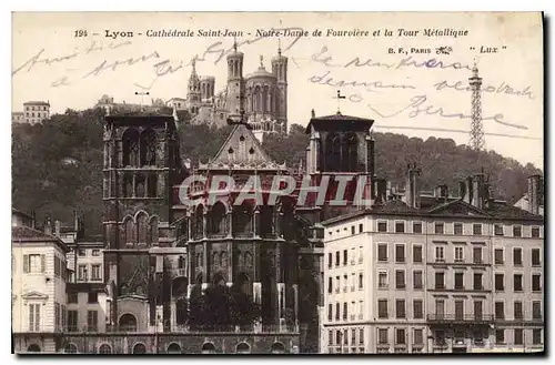 Ansichtskarte AK Lyon Cathedrale Saint Jean Notre Dame de Fourviere et la Tour Metallique