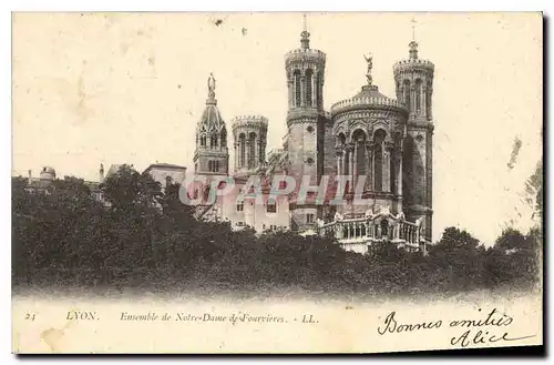 Cartes postales Lyon Ensemble de Notre Dame de Fourvieres