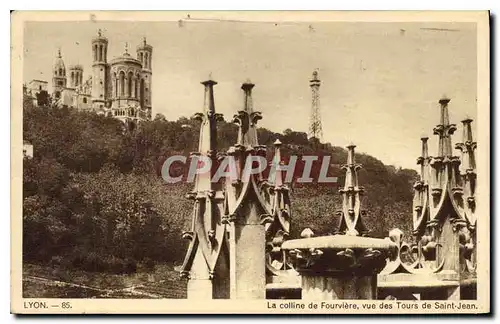 Cartes postales Lyon La colline de FOourviere vue des Tours de Saint Jean