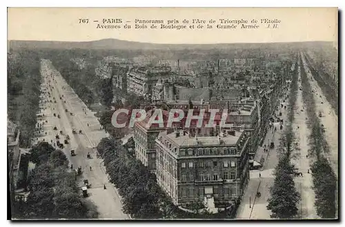 Cartes postales Paris Panorama pris de l'Arc de Tromphe de l'Etoile