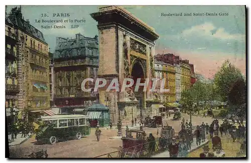 Cartes postales Paris Le Boulevard et la Porte Saint Denis