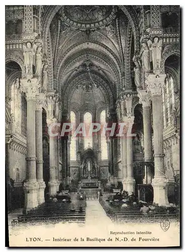 Cartes postales Lyon Interieur de la Basilique de ND de Fourviere