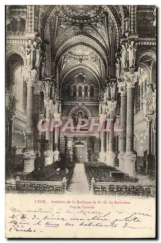 Ansichtskarte AK Lyon Interieur de la Basilique de ND de Fourviere Vue de l'entree