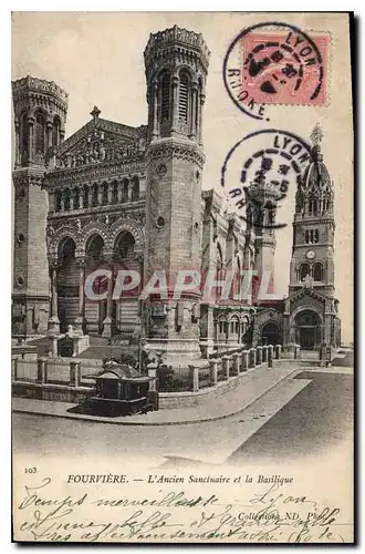 Cartes postales Fourviere L'ancien Sanctuaire et la Basilique