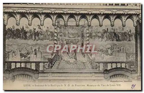 Cartes postales Lyon Interieur de la Basilique de ND de Fourviere Mosaique du Voeu de Louis XIII