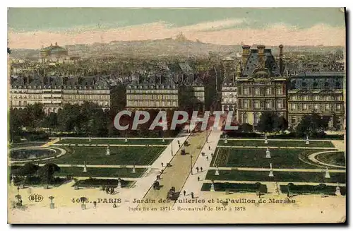 Cartes postales Paris Jardin des Tuilleries et le Pavillon de Marsan