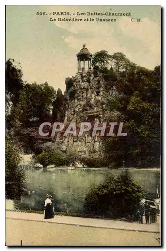 Ansichtskarte AK Paris Les Buttes Chaumont Le Belvedere et le Passeur