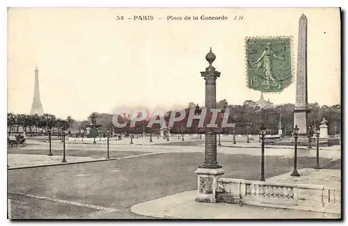 Ansichtskarte AK Paris Place de la Concorde Tour Eiffel