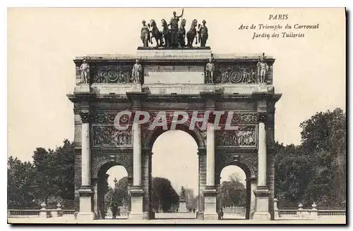 Ansichtskarte AK Paris Arc de Triomphe du Carrousel Jardin des Tuileries