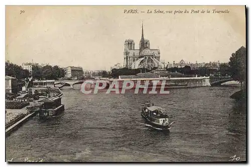 Cartes postales Paris La Seine vue prise du Pont de la Tournelle Bateau Peniche