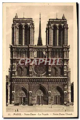 Cartes postales Paris Notre Dame La Facade