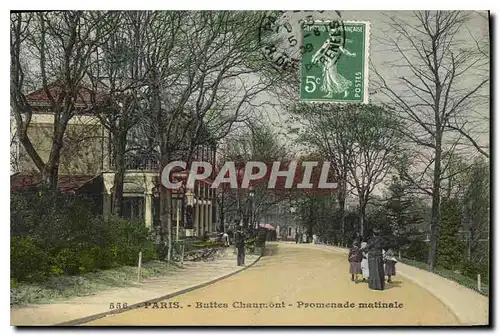 Cartes postales Paris Buttes Chaumont Promenade matinale