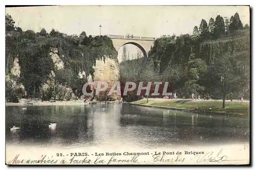 Cartes postales Paris Les Buttes Chaumont Le Pont de Briques