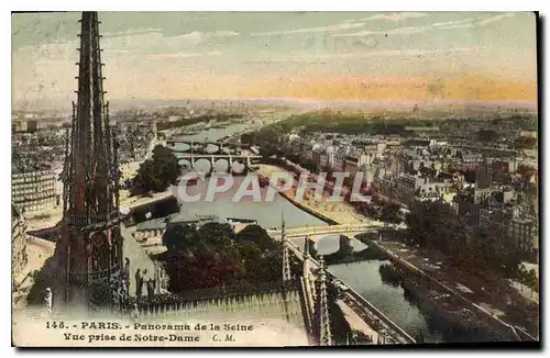 Cartes postales Paris Panorama de la Seine Vue prise de Notre Dame