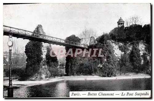 Ansichtskarte AK Paris Buttes Chaumont Le Pont Suspendu