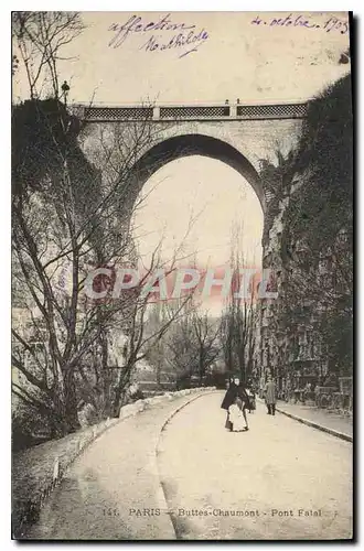 Cartes postales Paris Buttes Chaumont Pont Fatal