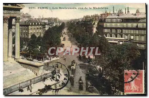 Cartes postales Paris Les Boulevarde vue de la Madeleine