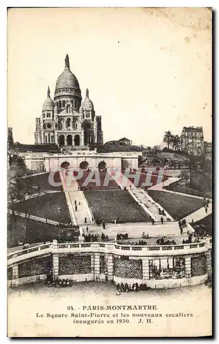 Ansichtskarte AK Paris Montmartre Le Square Saint Pierre et les nouveaux escaliers inaugures en 1930