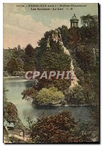 Ansichtskarte AK Paris XIX arrt Buttes Chaumont Les Rochers Le Lac