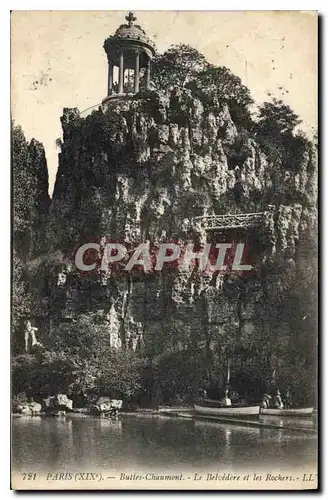 Ansichtskarte AK Paris Buttes Chaumont Le Belvedere et les Rochers