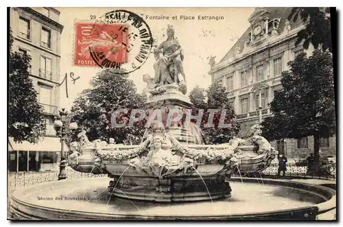 Ansichtskarte AK Marseille Fontaine et Place Estrangin