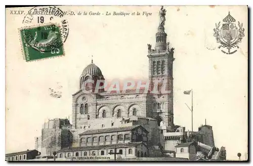 Ansichtskarte AK Marseille ND de la Garde La Basilique et la Vierge