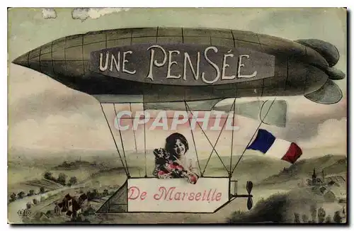 Cartes postales Une Pensee de Marseille Zeppelin Dirigeable