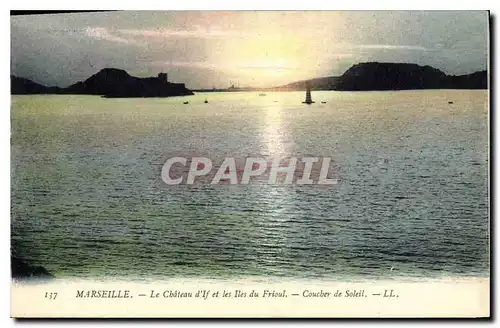 Ansichtskarte AK Marseille Le Chateau d'If et les du Frioul Coucher de Soleil