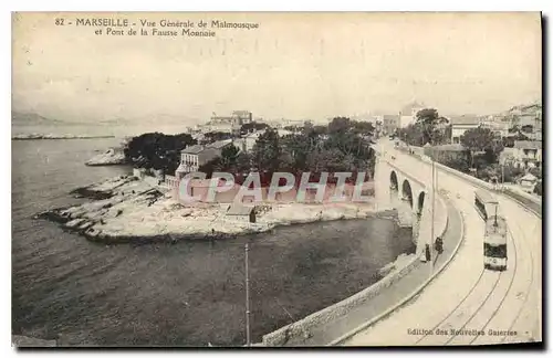 Ansichtskarte AK Marseille Vue Generale de Malmousque et Pont de la Fausse Monnaise