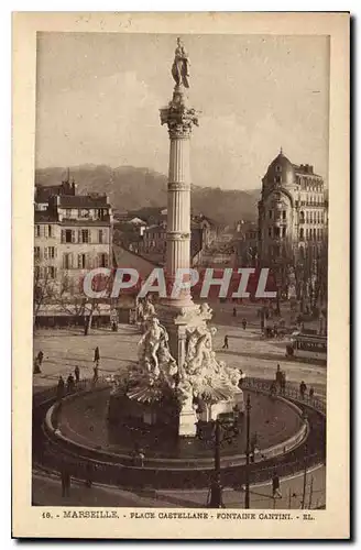 Ansichtskarte AK Marseille Place Castellane Fontaine Cantini