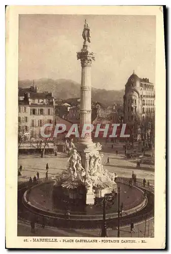 Ansichtskarte AK Marseille Place Castellane Fontaine Cantini