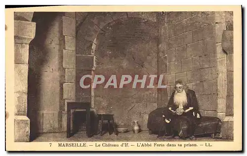 Cartes postales Marseille Le Chateau d'If L'Abbe Faria dans sa prison