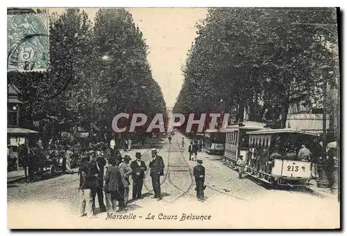 Ansichtskarte AK Marseille Le Cours Belsunce Tramway