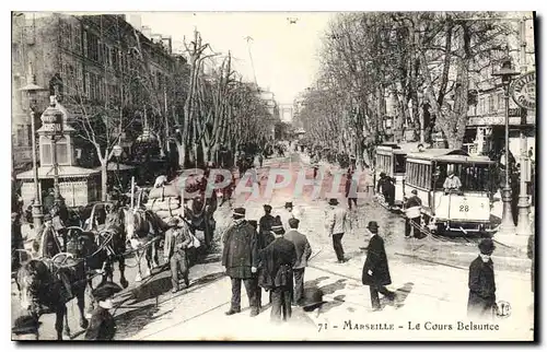 Ansichtskarte AK Marseille Le Cours Belsunce Tramway